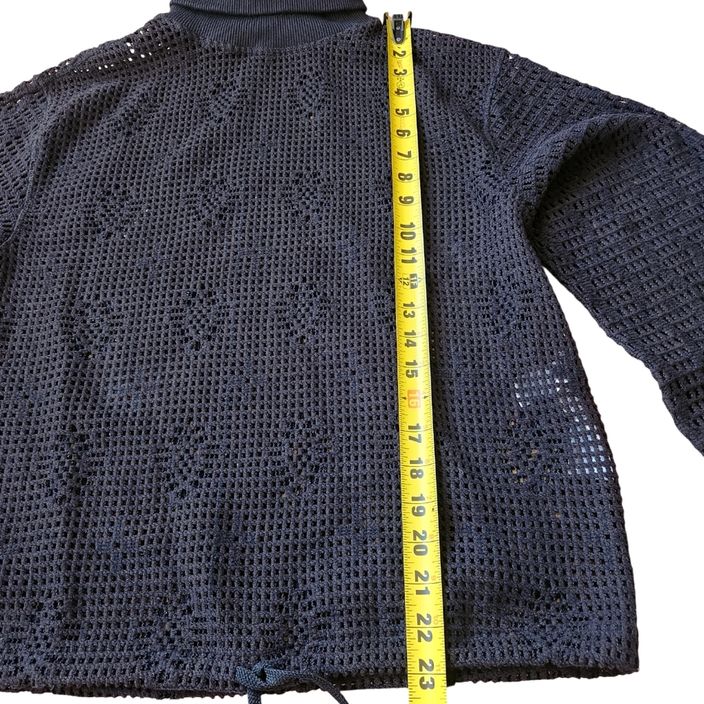 See By Chloe Black Sheer Mesh Open Weave Turtlene… - image 8